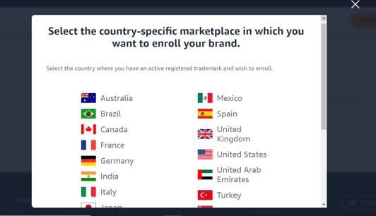 amazon brand registry enrollment step 1
