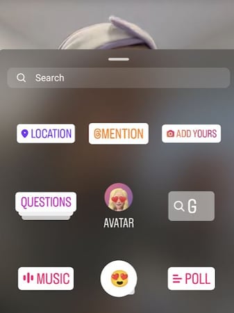IG Add Location Stories example