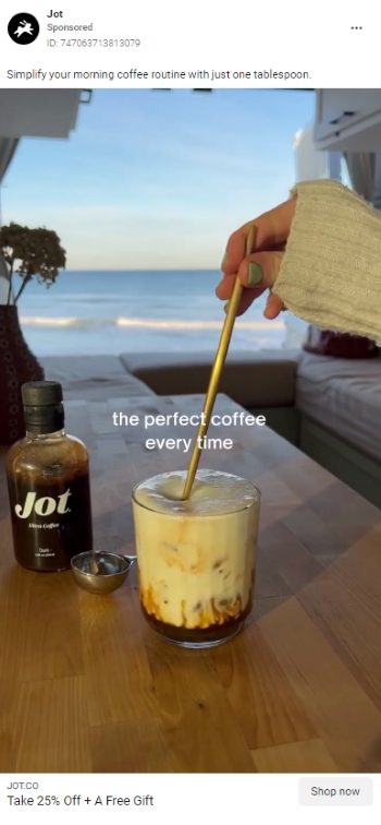 Jot influencer ad example