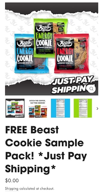 Beast Cookie product sample example