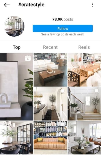 crate and barrel IG feed