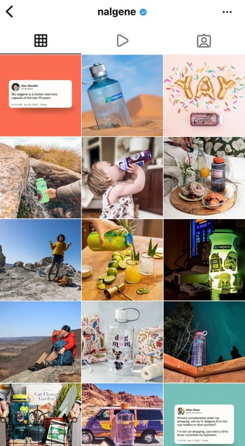 Nalgene Instagram grid