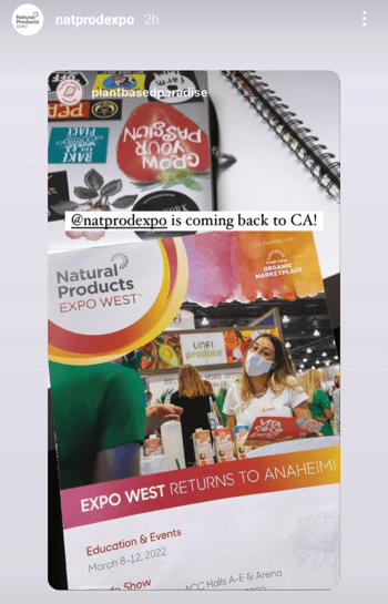 natprodexpo hair trade show instagram story