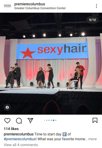 Premiere Columbus trade show instagram photo