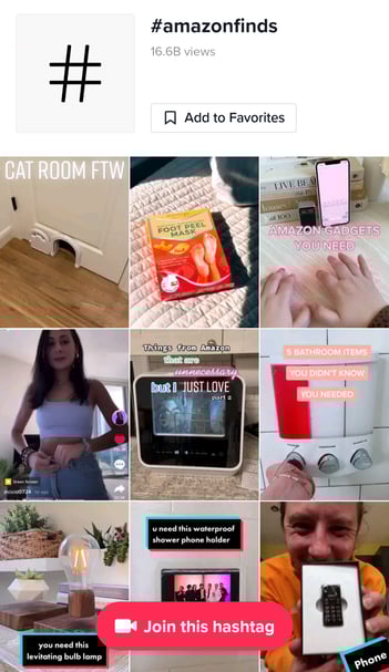 amazon hashtag on TikTok
