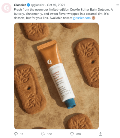 glossier product announcement tweet