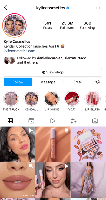 Kylie Cosmetics instagram