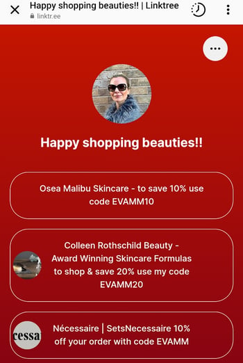 linktree promo code examples