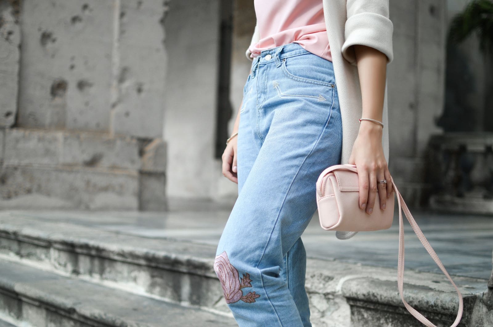 woman holding a handbag
