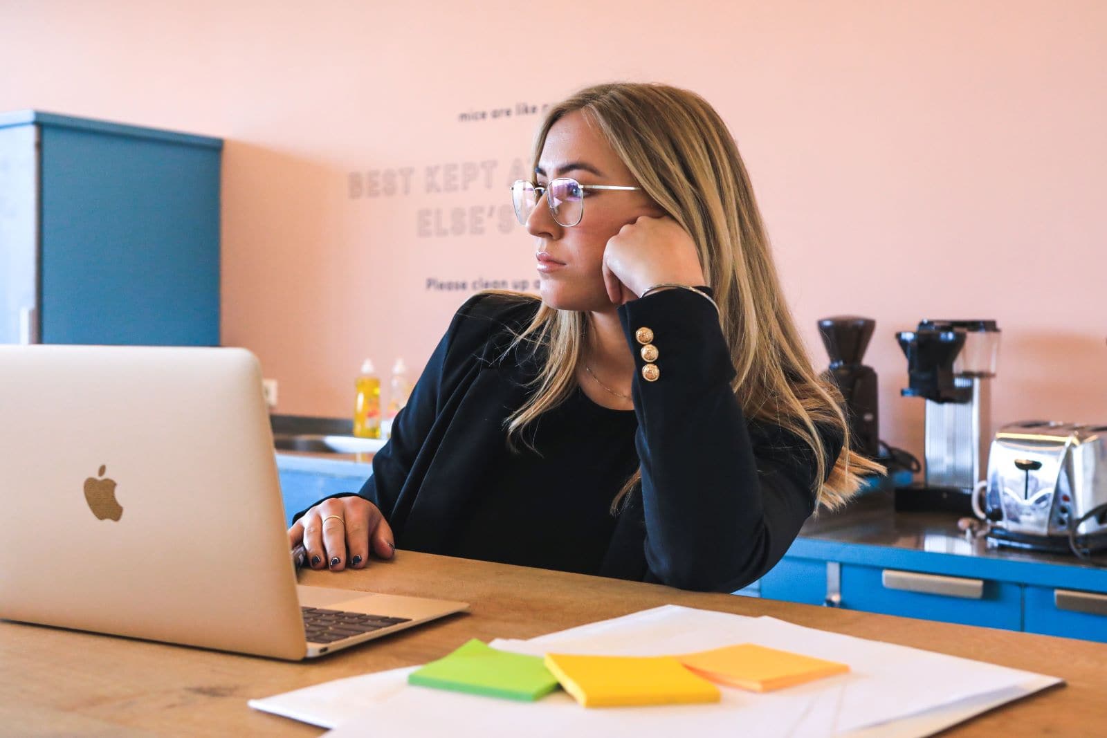 marketer at work on her laptop