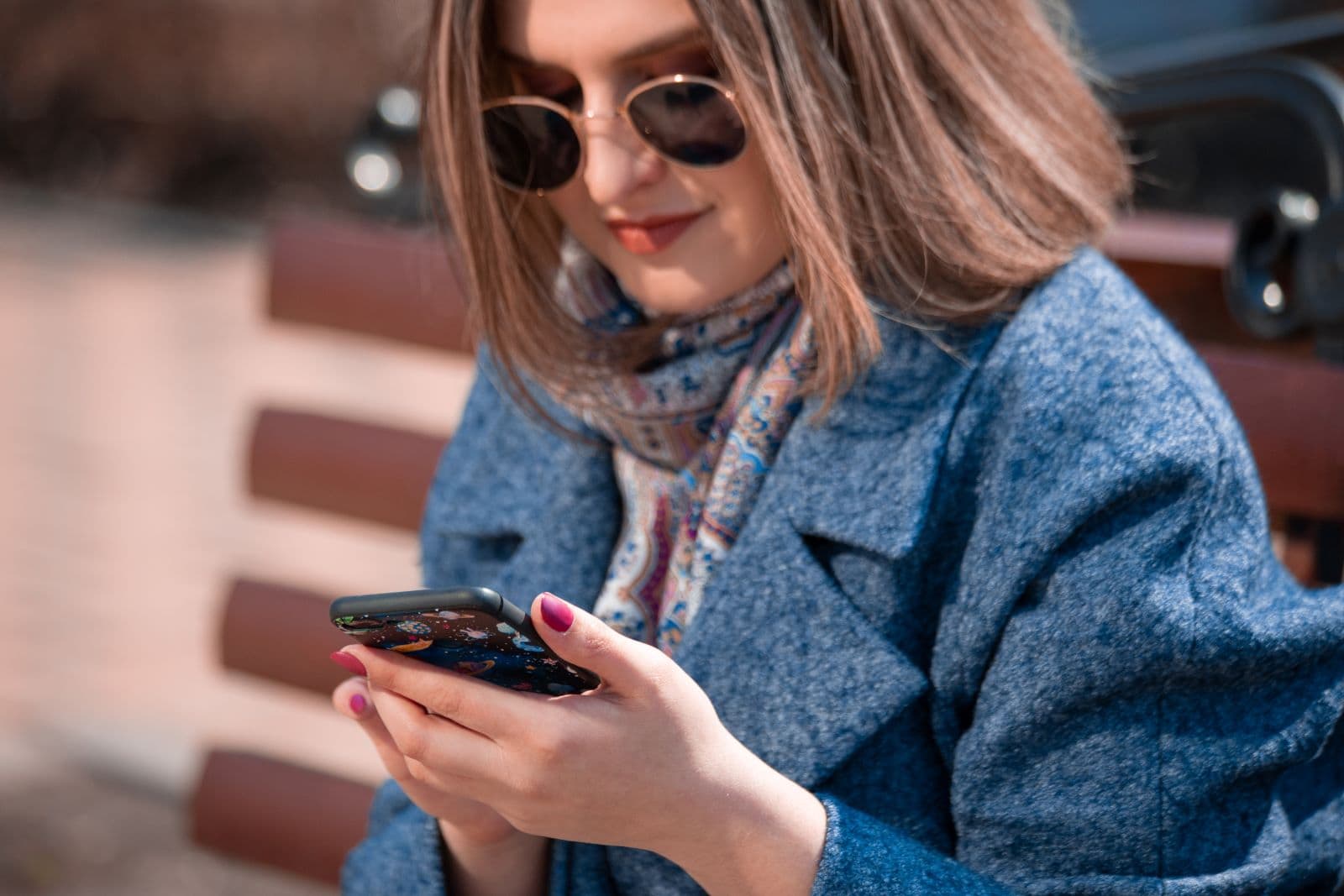 woman on her phone