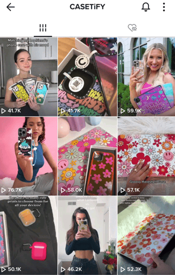 casetify tiktok feed featuring influencers