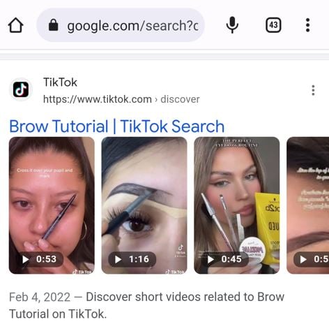 tiktok visual search results from google