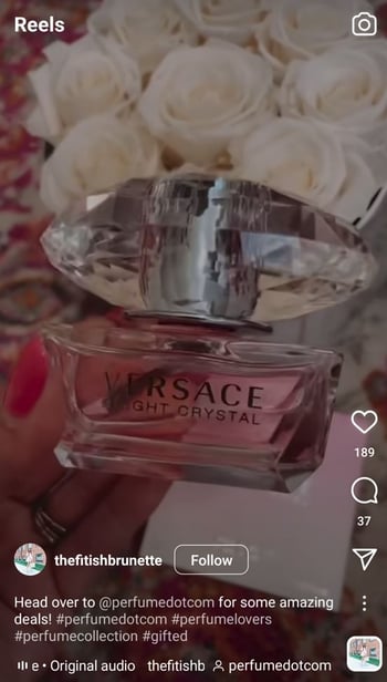 perfume.com gifted example on Instagram