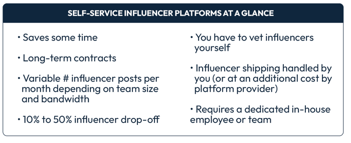 Self-Service Influencer Platforms summary