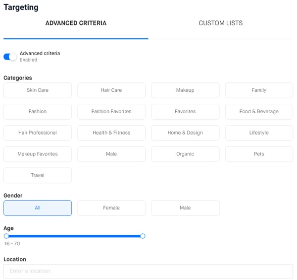 Skeepers advanced targeting example