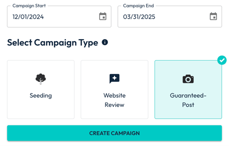 Statusphere create campaign screen