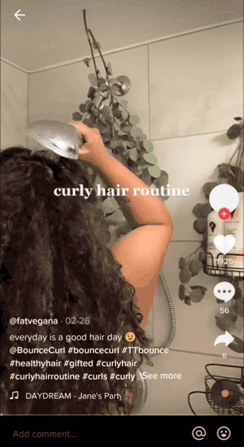 bounce curl creator content on TikTok