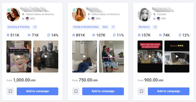 TikTok creator marketplace search