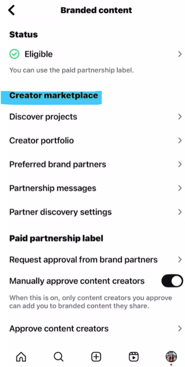 instagram creator marketplace dashboard