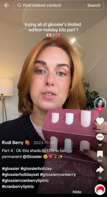 holiday influencer promotion example on TikTok