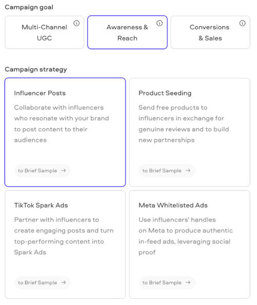 insense campaign goal select