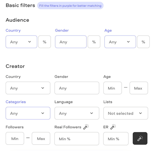 insense influencer targeting