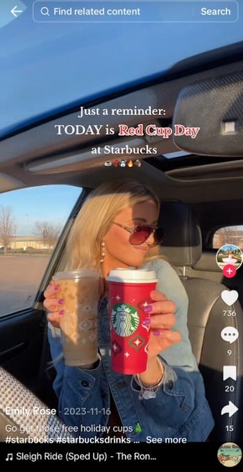 red cup day example with creator content