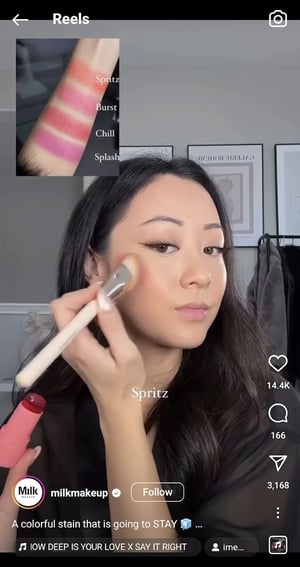 instagram reels ad featuring ugc for milk makeup