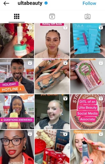 ulta holiday instagram feed