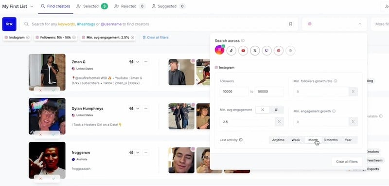 upfluence micro-influencer marketing platform screenshot